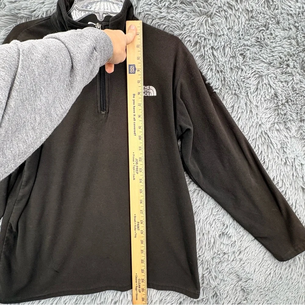 The North Face Pullover Boys XL TKA 100 Glacier Quarterzip Black Fleece Logo